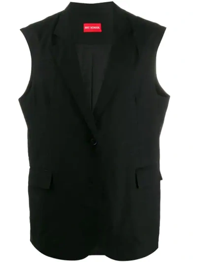Shop Art School Double Breasted Sleeveless Blazer In Black