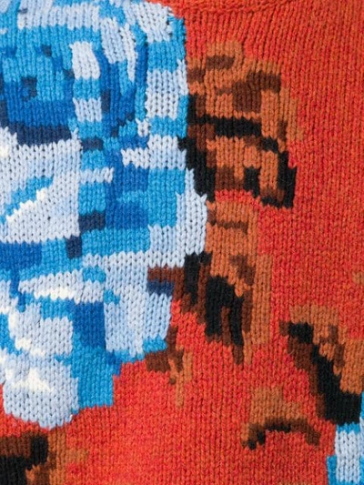 AMI ALEXANDRE MATTIUSSI FLOWERS图案超大毛衣 - 橘色