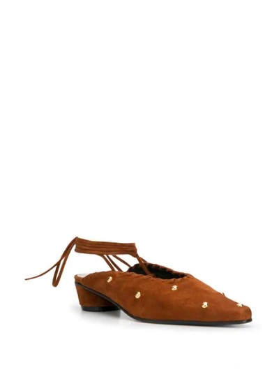 Shop Reike Nen Lace Up Mules In Brown