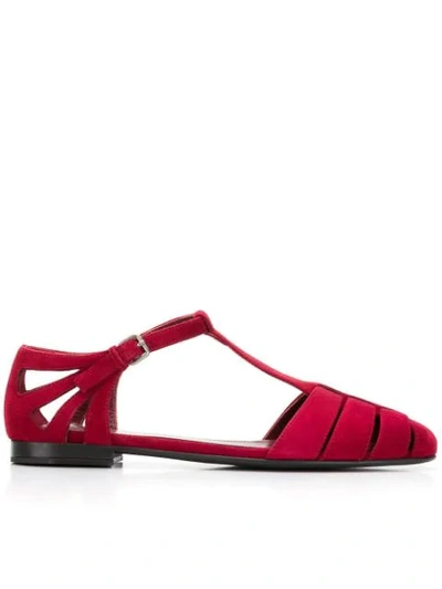 Shop Church's Cut Out Detail Slippers In Red