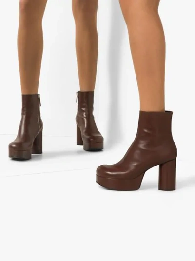 Shop Jil Sander Platform Ankle Boots In Brown