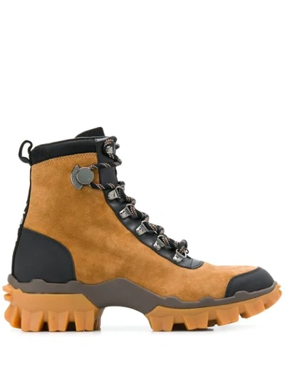 Shop Moncler Mountain Style Boots In Brown