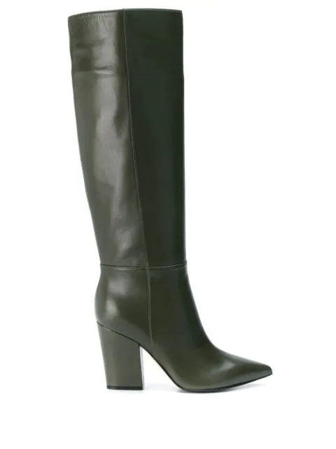 dark green knee high boots