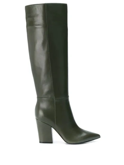 Shop Sergio Rossi Knee High Boots In Dark Green