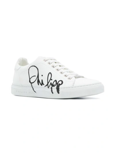 Shop Philipp Plein Logo Detail Sneakers In White