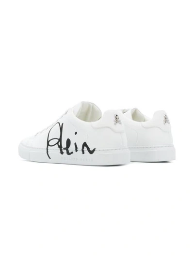 Shop Philipp Plein Logo Detail Sneakers In White