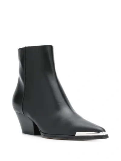 Shop Sergio Rossi Metal Detail Ankle Boots In Black