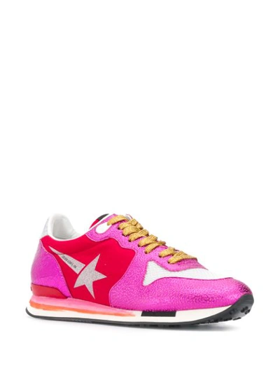 Shop Golden Goose Running Sole Star Sneakers In Pink