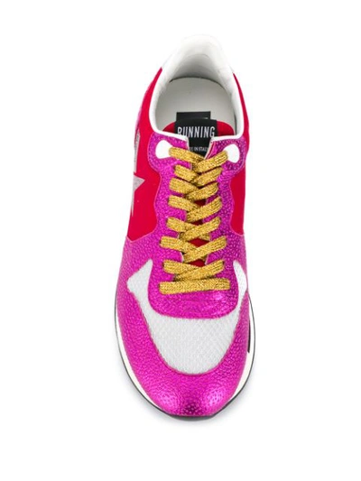 Shop Golden Goose Running Sole Star Sneakers In Pink