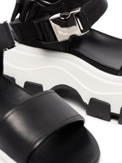 Shop Prada Chunky Flatform Sandals In Black