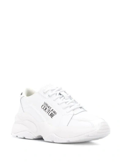 Shop Versace Chunky Logo Sneakers In White