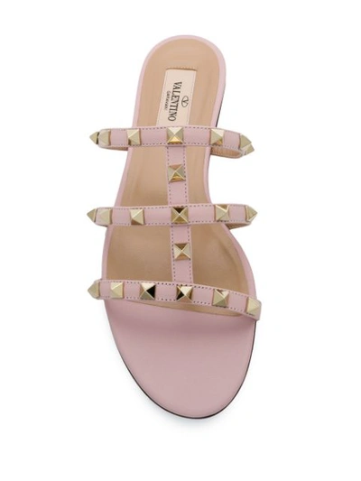 Shop Valentino Rockstud Sandals In Pink