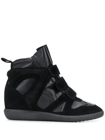Shop Isabel Marant Buckee Wedge Sneakers In Black