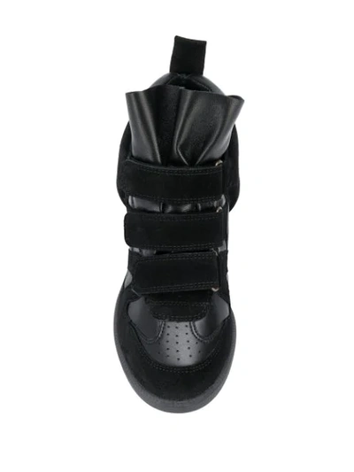 Shop Isabel Marant Buckee Wedge Sneakers In Black