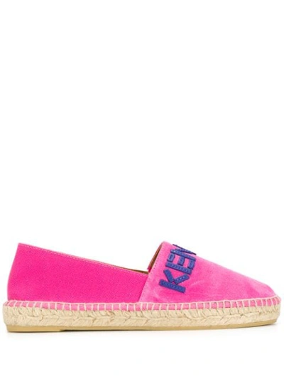 Shop Kenzo Logo Appliqué Espadrilles In 30 Rose Begonia