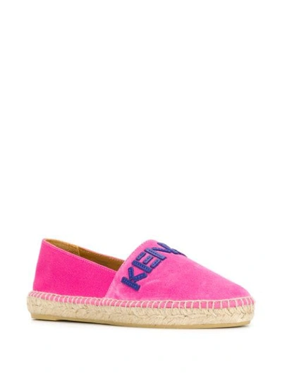 Shop Kenzo Logo Appliqué Espadrilles In 30 Rose Begonia