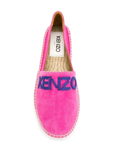 KENZO LOGO APPLIQUÉ ESPADRILLES - 粉色