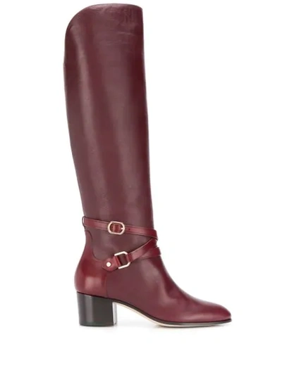 Shop Jimmy Choo Huxlie 45mm Calf Boots In Red