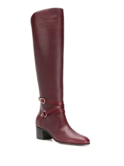 JIMMY CHOO HUXLIE 45MM CALF BOOTS - 红色