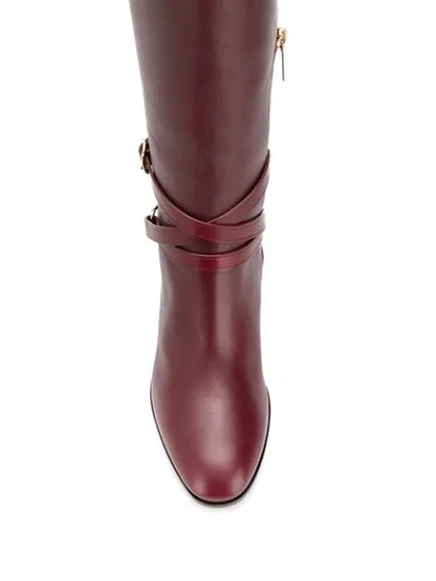 Shop Jimmy Choo Huxlie 45mm Calf Boots In Red