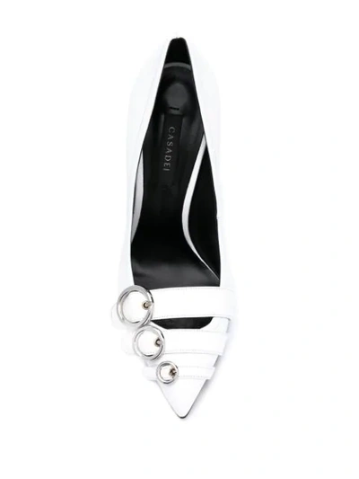 Shop Casadei Marain Stiletto Pumps In White