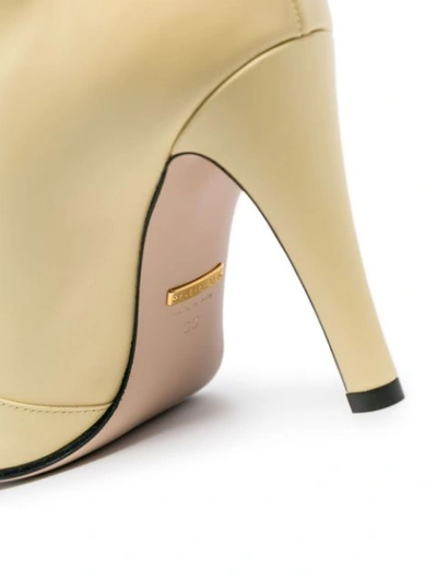 Shop Gucci Yellow Cutout 95 Leather Knee In Neutrals