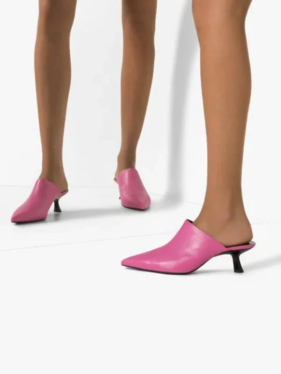 Shop Simon Miller Kicker Low-heel Mules In Pink