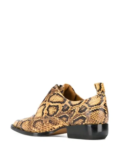 Shop Chloé Python Print Leather Loafers In Yellow