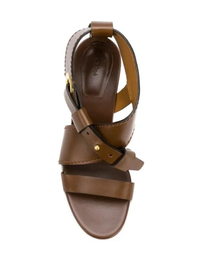 Shop Chloé White Sole Strappy Mid-heel Sandals - Brown