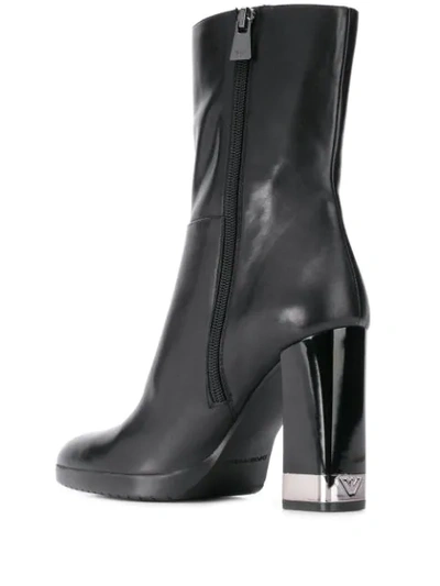 Shop Emporio Armani Chunky-heel Boots In Black