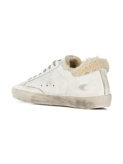 Shop Golden Goose Shearling Superstar Sneakers In White