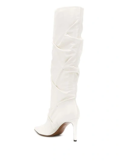 Shop L'autre Chose Knee-high Heeled Boots In White