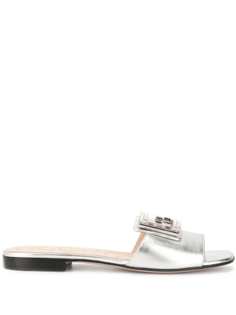 silver gucci slides