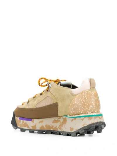 Shop Acne Studios Trekking Logo Sneakers In Bpg-multi Beige