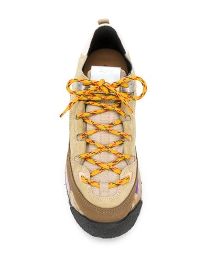 Shop Acne Studios Trekking Logo Sneakers In Bpg-multi Beige