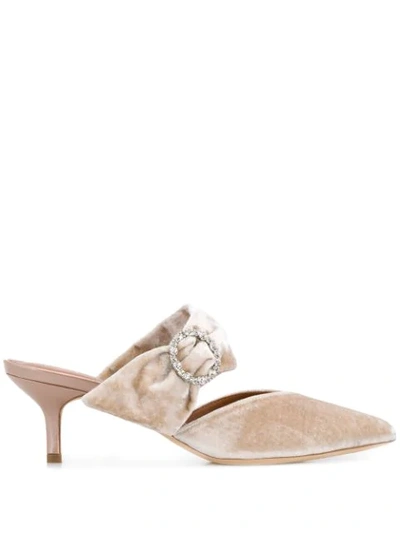 Shop Malone Souliers Maite Crystal Mules In Pearl Grey