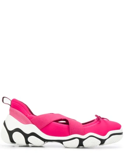 Shop Red Valentino Red(v) Cross-over Strap Sneakers In Pink