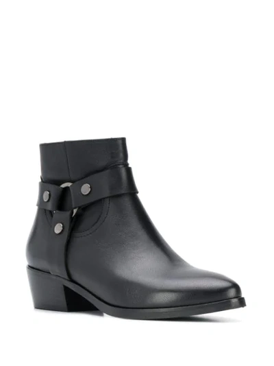 Shop Albano Strap-embellished Ankle Boots In Black