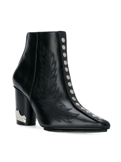 Shop Toga Pointed Western Ankle Boots In Black