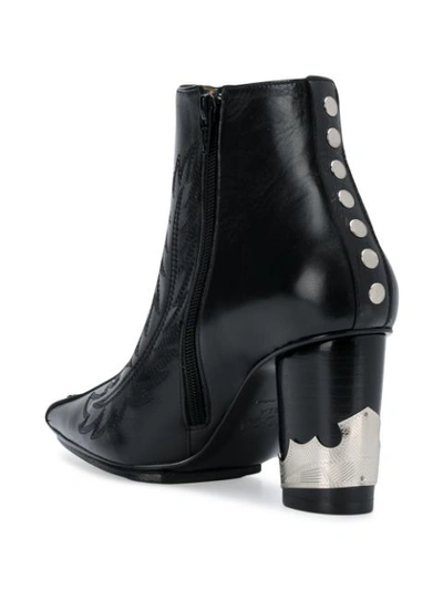 Shop Toga Pointed Western Ankle Boots In Black