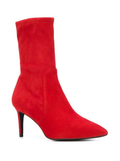 Shop Stuart Weitzman Wren 75 Ankle Boots In Red