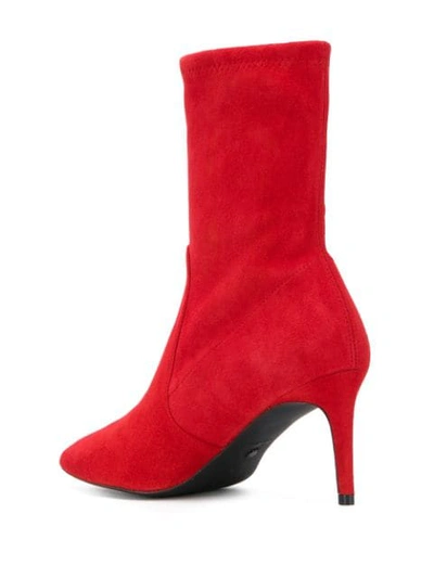 Shop Stuart Weitzman Wren 75 Ankle Boots In Red