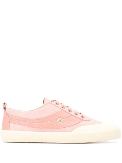 Shop Bally Logo Low-top Sneakers In Pink