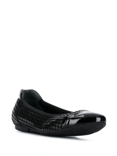 Shop Hogan Houndstooth Ballerina Shoes In Black