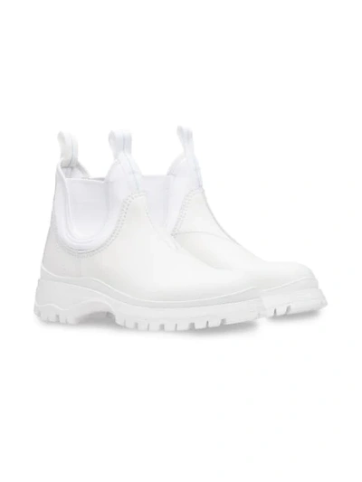Shop Prada Brixen Rain Boots In White