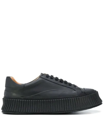 Shop Jil Sander Laced 45mm Platform Sneaker In Black