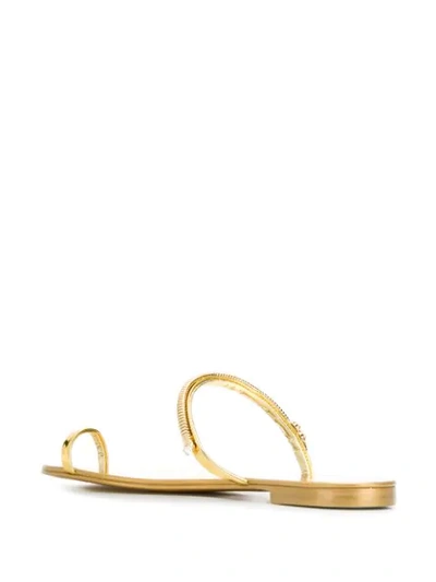 Shop Giuseppe Zanotti Ring Flat Sandals In Gold