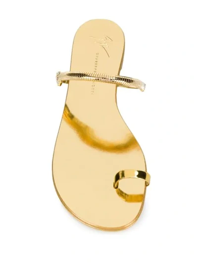 Shop Giuseppe Zanotti Ring Flat Sandals In Gold