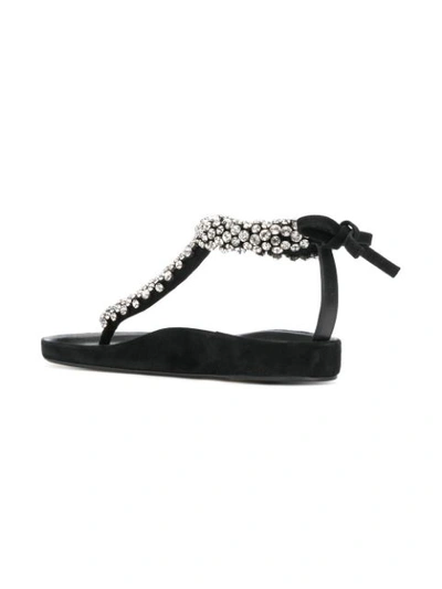 Shop Isabel Marant Crystal Embellished Sandals In Black