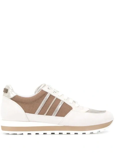 Shop Peserico Stripe Low-top Sneaker In White
